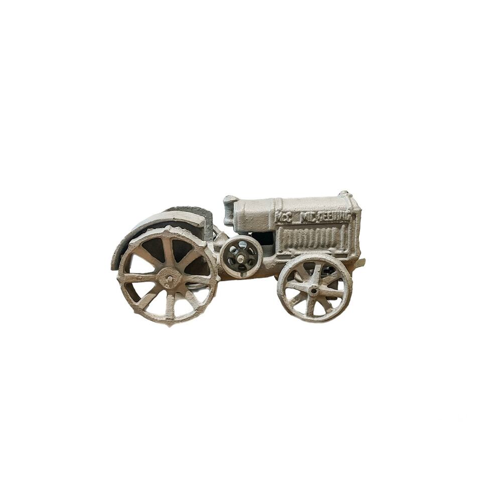 Vintage Cast Iron McCormick-Deering 10-20 Style Toy Tractor Gray 1930s Farm Toy